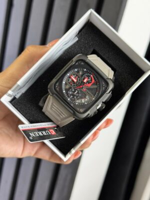 RELOJ CURREN METALIZADO BLACK, CORREA SILICONA GREY M8461