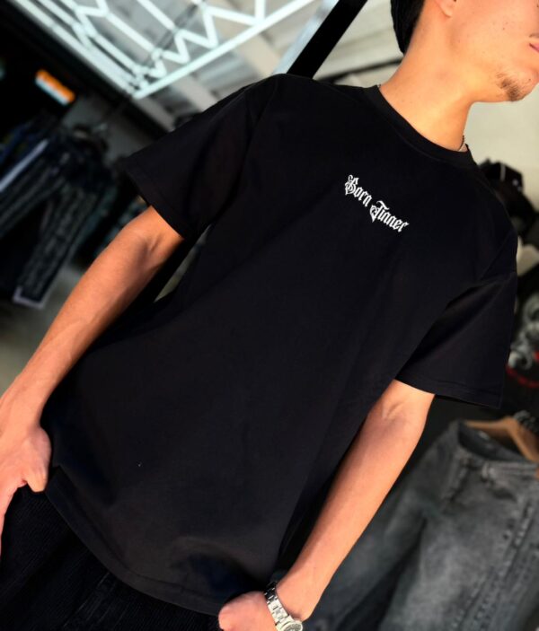 POLERA BORN TINNER BLACK-WHITE OVERSIZE JH98001