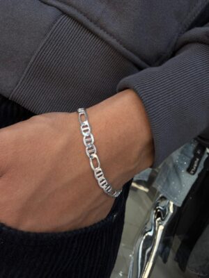 PULSERA ESTILO GUCCI ANCLA 3x1 PLATA LEY 925 CABALLERO (6GR) 20CM