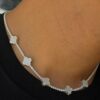 CADENA VAN CLEEF TREBOL CON ZIRCON PLATA 925 UNISEX (10GR) 45CM