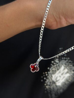 DIJE TREBOL TRANSPARENTE RED PLATA 925 (0,85GR)