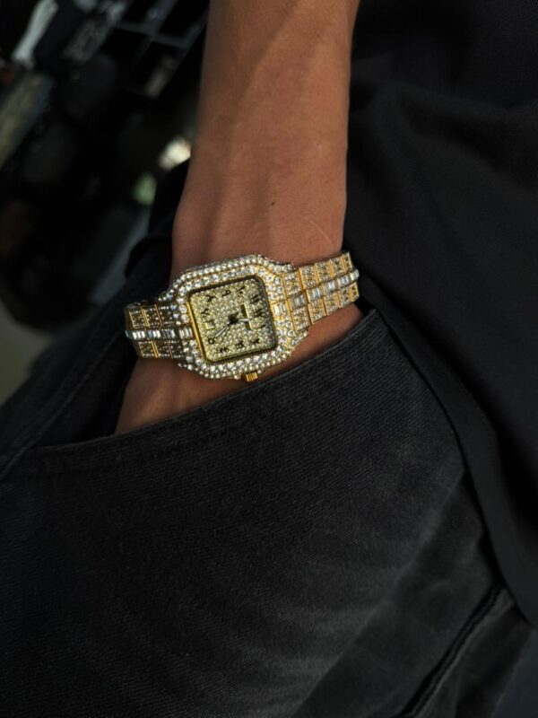 RELOJ KDW DE CUARZO DORADO CON DIAMANTES PARA HOMBRE CON NUMERO ARABE 8310
