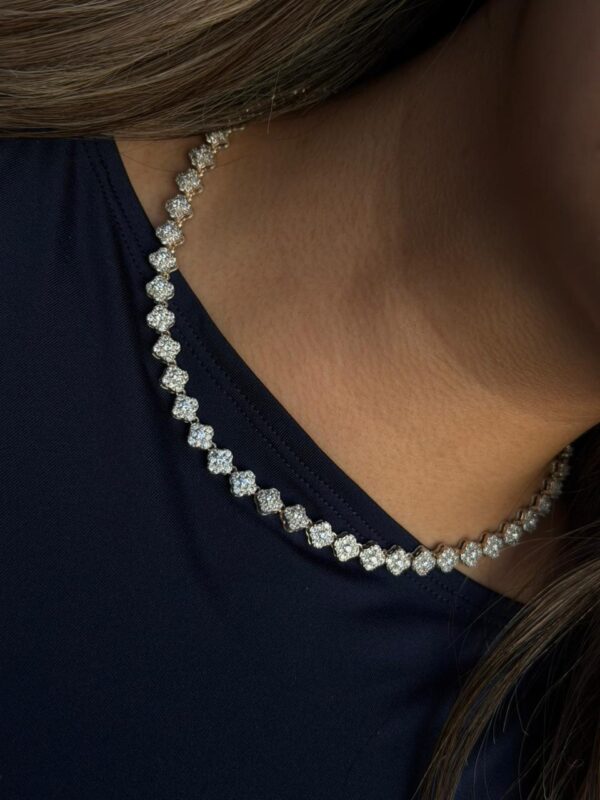 CADENA CLOVERS CON ZIRCON PLATA 925(29GR) 40CM