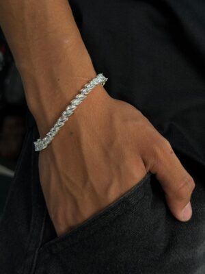PULSERA CORTE MARQUEZA CON ZIRCON PLATA 925 UNISEX (12,92GR)19CM