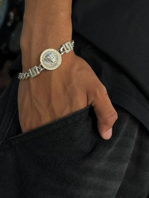 PULSERA VERSACE CON ZIRCON PLATA 925 (18GR) 20CM