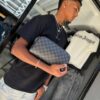 BOLSO DE MANO LV CUADRO GRIS-NEGRO 3273