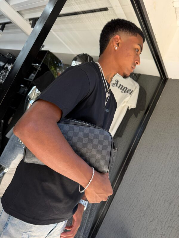 BOLSO DE MANO LV CUADRO GRIS-NEGRO 3273