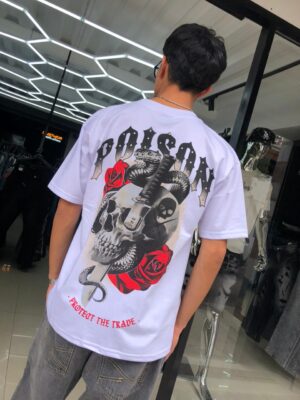 POLERA PINPOKE CALABERA POISON WHITE BRILLANTE OVERSIZE