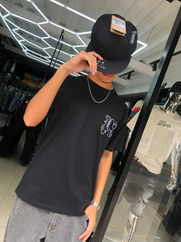 POLERA PALM ANGELS-HILOS BLACK OVERSIZE JH98001