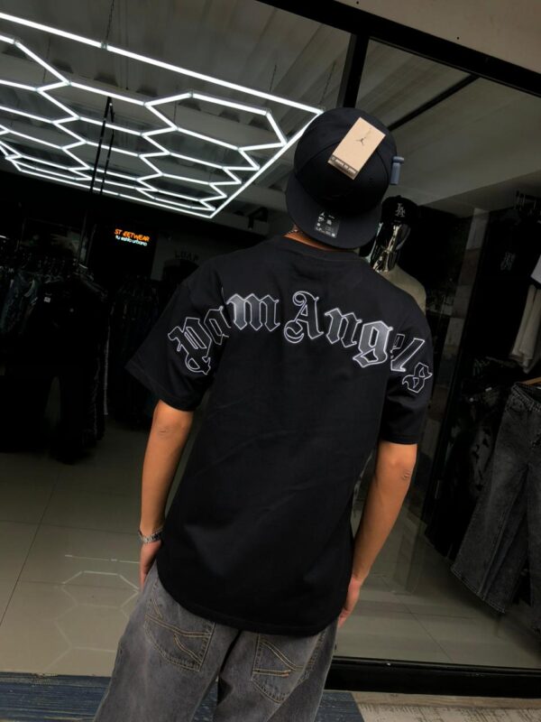 POLERA PALM ANGELS-HILOS BLACK OVERSIZE JH98001