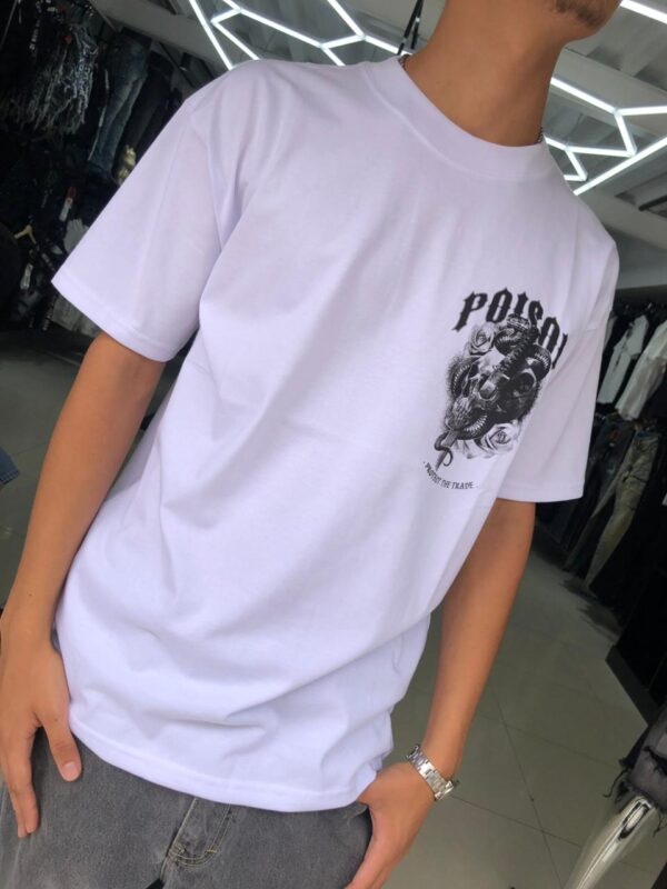 POLERA PINPOKE CALABERA POISON WHITE BRILLANTE OVERSIZE