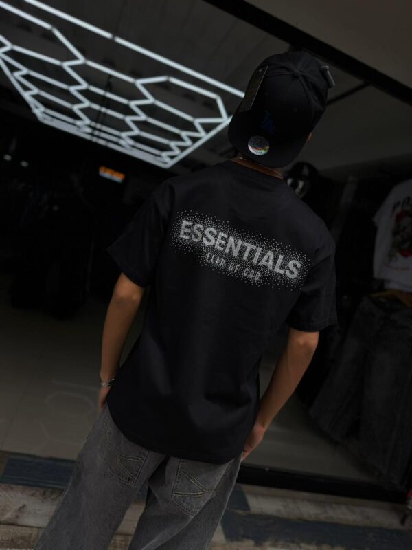 POLERA ESSENTIALS FEAR GOD BLACK-GREY BRILLANTE OVERSIZE JH98001