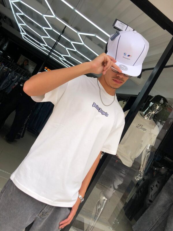 POLERA PALM ANGELS-HILOS WHITE-BLACK OVERSIZE JH98002