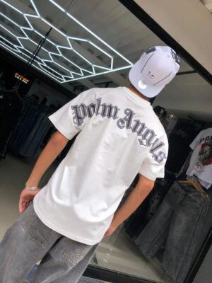 POLERA PALM ANGELS-HILOS WHITE-BLACK OVERSIZE JH98002