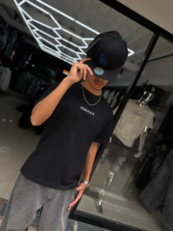 POLERA ESSENTIALS FEAR GOD BLACK-GREY BRILLANTE OVERSIZE JH98001