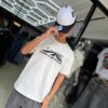 POLERA HELLSTAR WHITE-BLACK BRILLANTE OVERSIZE JH98002