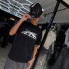 POLERA HELLSTAR BLACK-WHITE BRILLANTE OVERSIZE JH98001