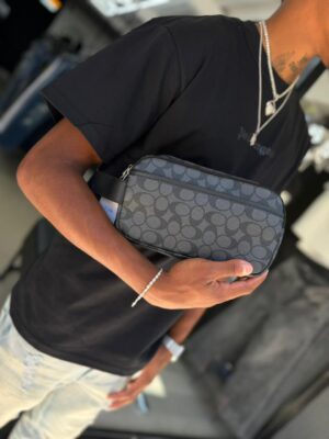 BOLSO DE MANO CH BASICO CUADRO NEGRO-GRIS PEQUEÑO