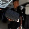 BOLSO DE MANO CH BASICO CUADRO NEGRO-GRIS PEQUEÑO