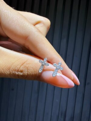 AROS CRUZ-ESTRELLA ZIRCON PEQUEÑO PLATA 925 (0,87GR)