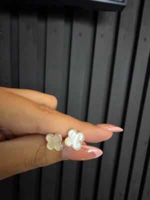 AROS TREBOL BLANCO PLATA 925 (2GR)