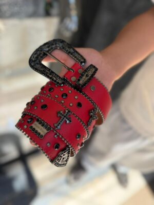 CINTURON BB SIMON CRUZ RED-BLACK HOMBRE