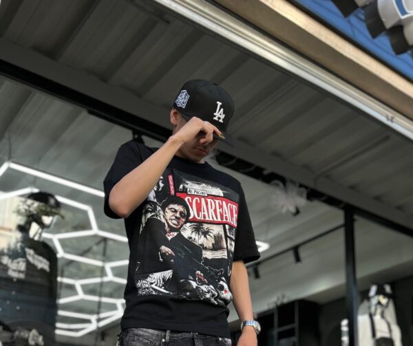 POLERA SCARFACE BLACK LOGEQI LG5776 OVERSIZE