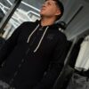 POLERON LUAP ADIAMANTADO BLACK CON CORDONES GRUESO, DIJE MINI UZI