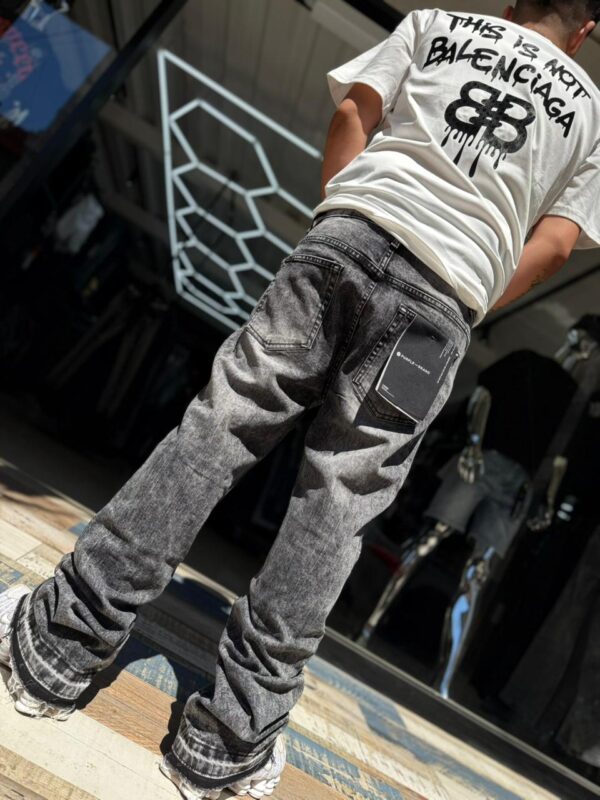 JEANS PURPLE FLARE GREY BRILLO P041