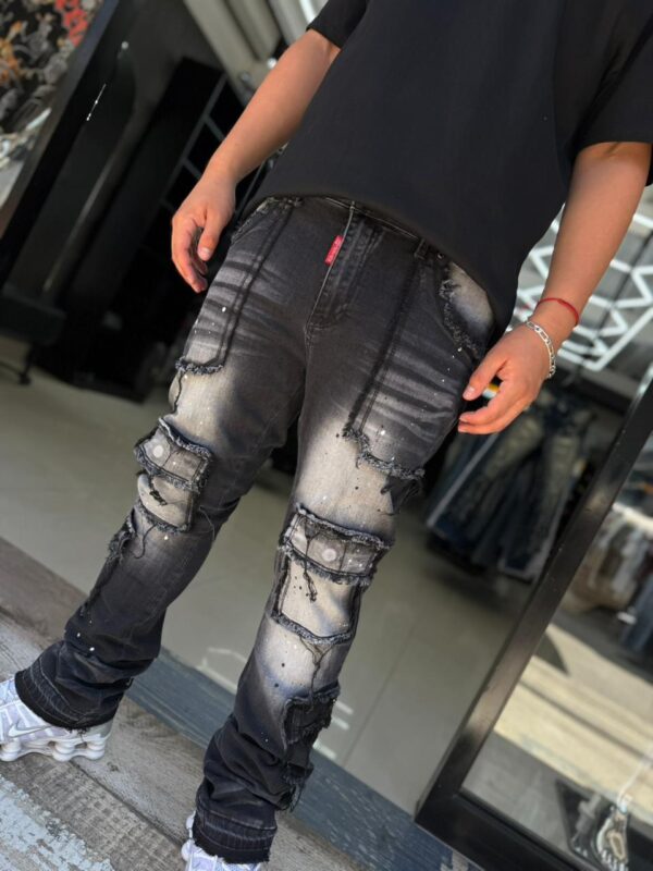 JEANS M-STAR FLARE CON MANCHAS GRIS M-8961