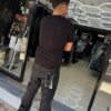 JEANS PURPLE BLACK FLARE CUERO P043