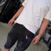 SHORT PURPLE BASICO-RASGADO NEGRO FZW9001