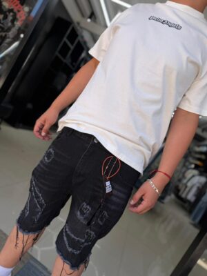 SHORT PURPLE BASICO-RASGADO NEGRO FZW9001