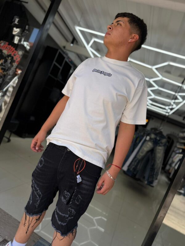 SHORT PURPLE BASICO-RASGADO NEGRO FZW9001