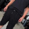 SHORT M-STAR NEGRO RASGADO M-9021