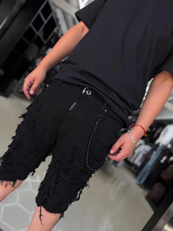 SHORT M-STAR NEGRO RASGADO M-9021