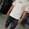 SHORT M-STAR NEGRO PINTURA RASGADO M-9066