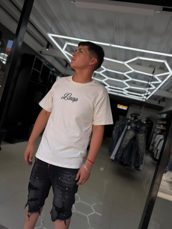 SHORT M-STAR NEGRO PINTURA RASGADO M-9066