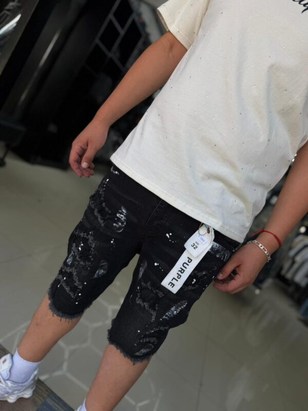SHORT PURPLE PINTURA-NEGRO MJ054