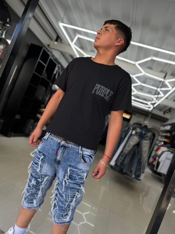 SHORT M-STAR AZUL RASGADO M-9060