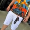 SHORT PURPLE BASICO BLANCO P005