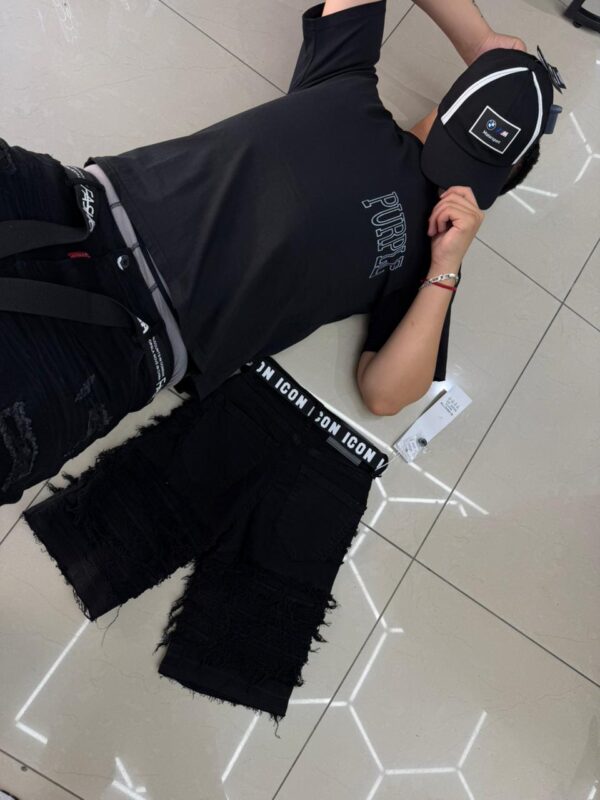 SHORT M-STAR NIÑO-RASGADO NEGRO M-66007