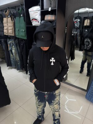 POLERON CHROME HEARTS NEGRO LEGRAS BALNCAS UNISEX