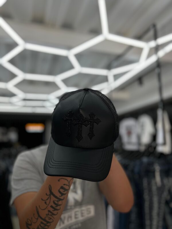 JOCKEY CRUZ CURVO CUERO ADIAMNATADO BLACK