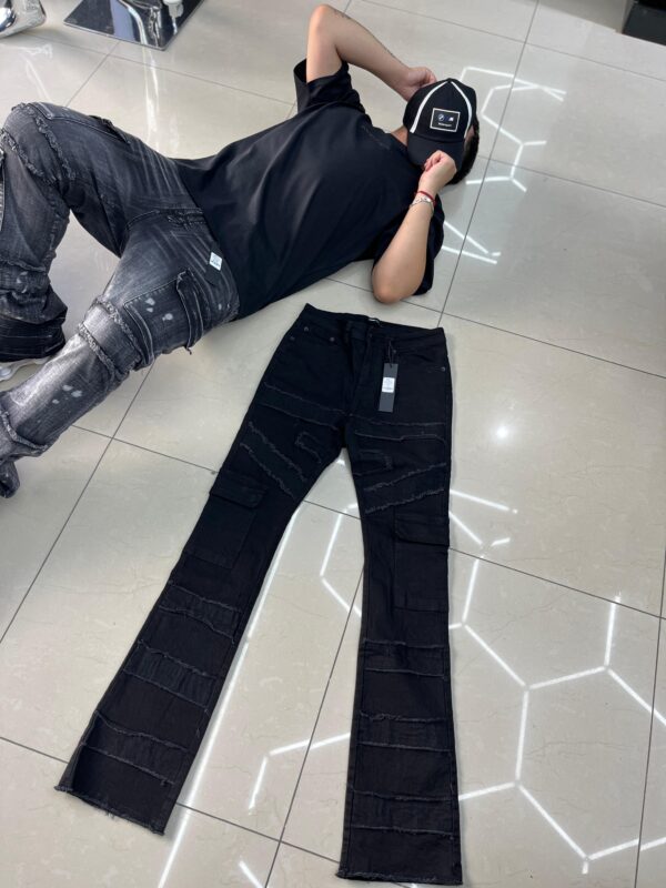 JEANS FASHION NOVA CARGO FLARE BLACK GFN312
