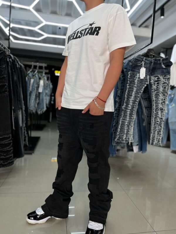 JEANS LOGEQI FLARE DENIM BLACK JH-99156