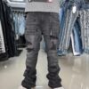 JEANS FASHION NOVA CUFF ME STACKED SKINNY FLARED BLACK WASH ZDF01D330003