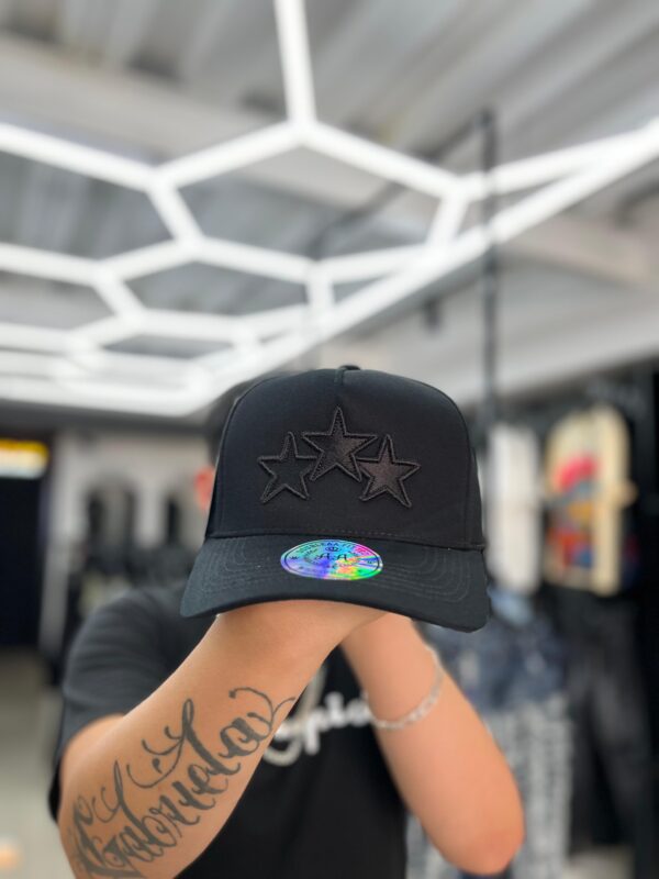 JOCKEY DOBLE AA TRES ESTRELLA CURVO BLACK COMPLETO UNISEX AJUSTABLE