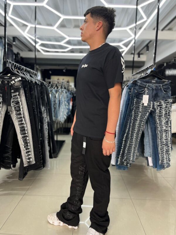 JEANS FASHION NOVA STACKED SKINNY FLARE BLACK GFN13