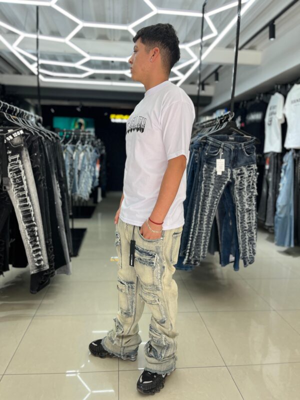 JEANS FASHION NOVA LET’S GO FRAY CARGO SKINNY FLARE LIGHTWASH GL453